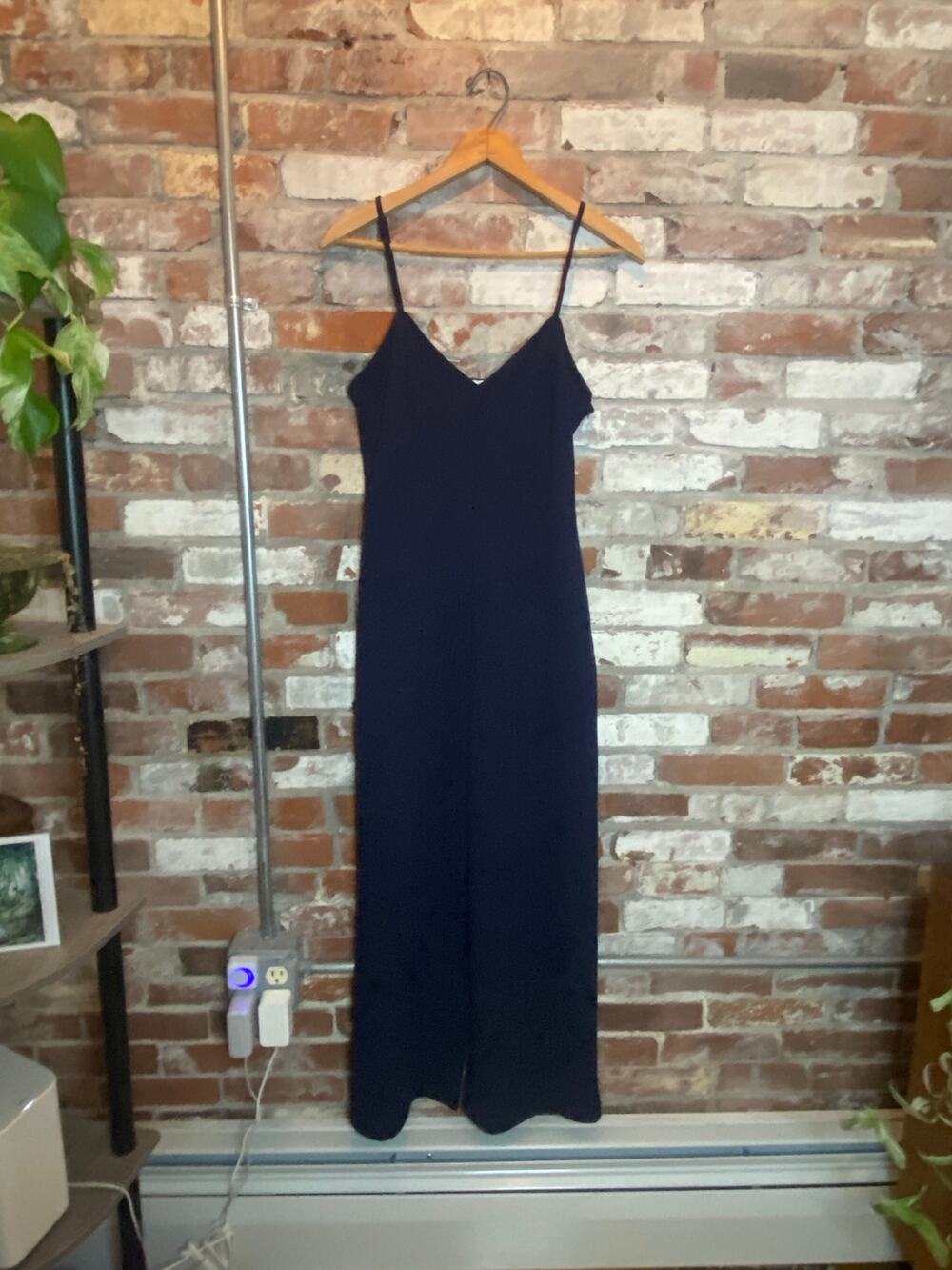 Leith Navy Blue Capri Wide Leg V Neck Tank Top Jumpsuit Size M